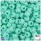 BeadTin Sea Foam Matte 9mm Barrel Plastic Pony Beads (500pcs)
